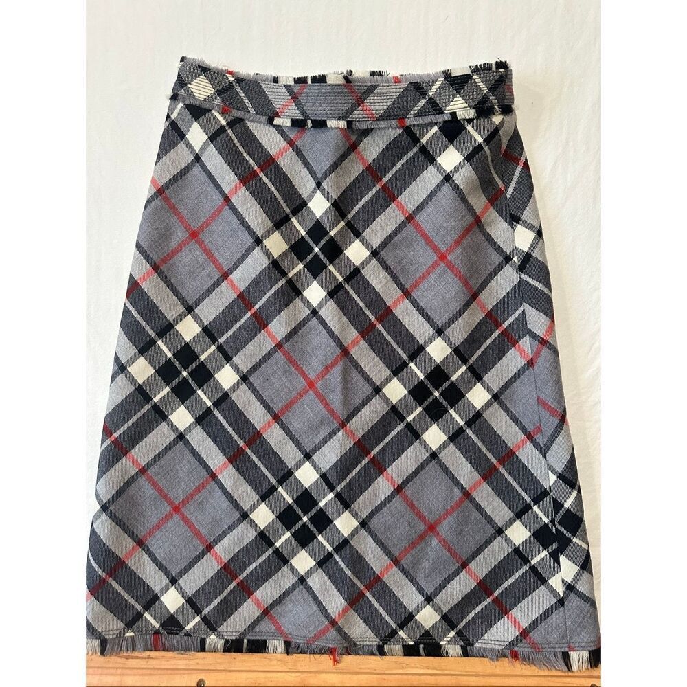 J.Crew Plaid Wool Pencil Skirt Tartan Preppy Academia Lined Size 0